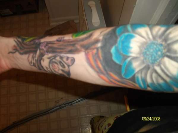 sleeve in progress tattoo