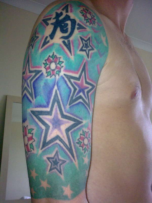 half sleeve tattoos for girls stars