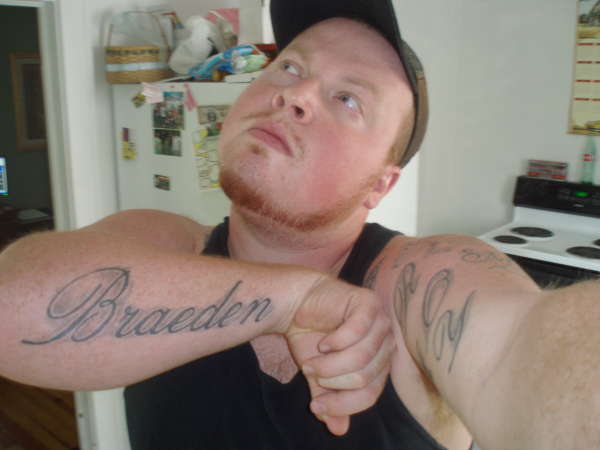 Braeden (sons name) tattoo