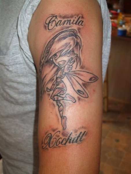 fairy with girls name tattoo
