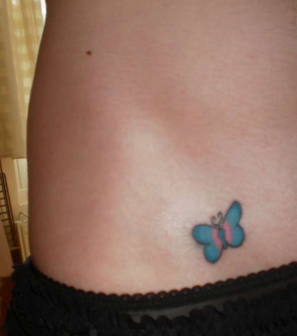 Little blue butterfly tattoo
