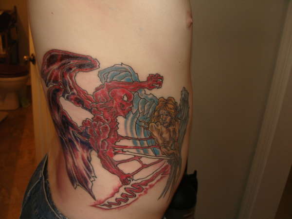 Saint Michael vs The Devil tattoo
