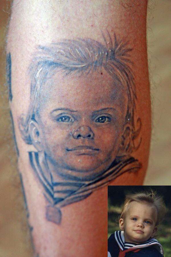 twin brother portrait tattoo