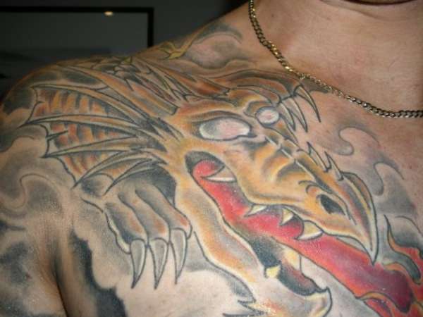 dragon face tattoo