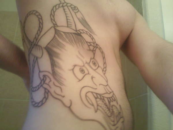 Oni mask tattoo