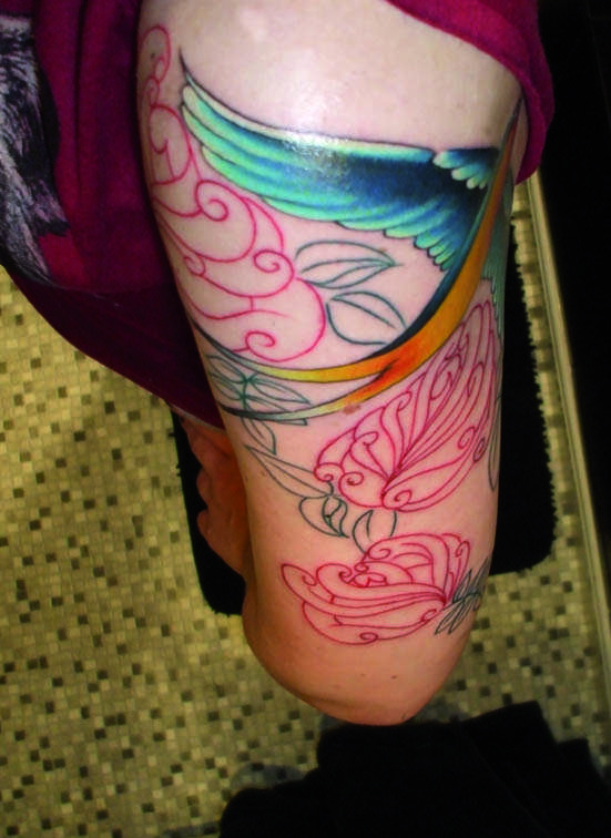 Swallow & Roses - Pt 1 tattoo