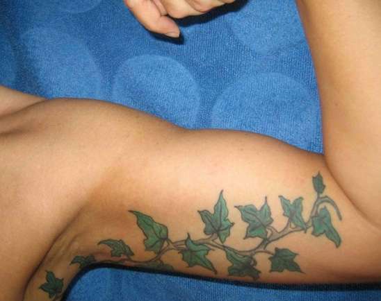ivy leaves along arm pit tattoo