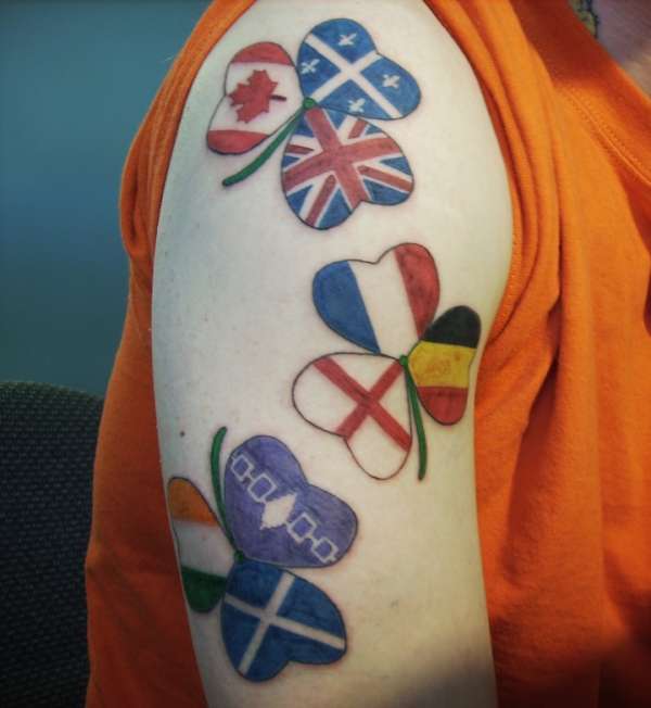 Clover flags tattoo