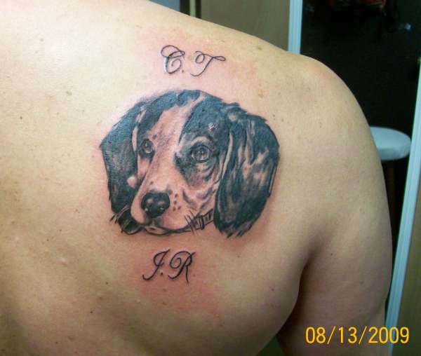 Dog portrait tattoo