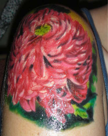 Red Chrysanthemum tattoo