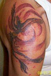 shoulder pheonix tattoo