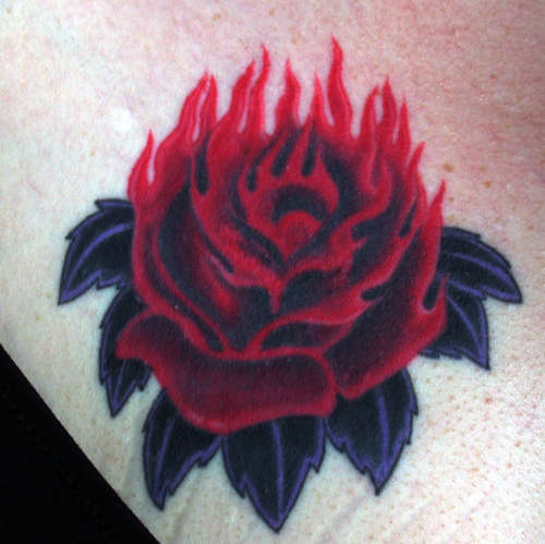 Firey Rose tattoo