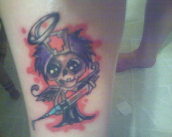 Zombie nurse tattoo