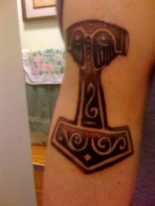 Mjolnir hammer of thor tattoo