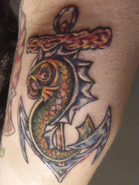 Anchor/Fish tattoo