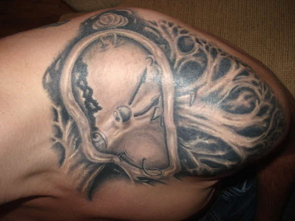 Salvador Dali Clock tattoo