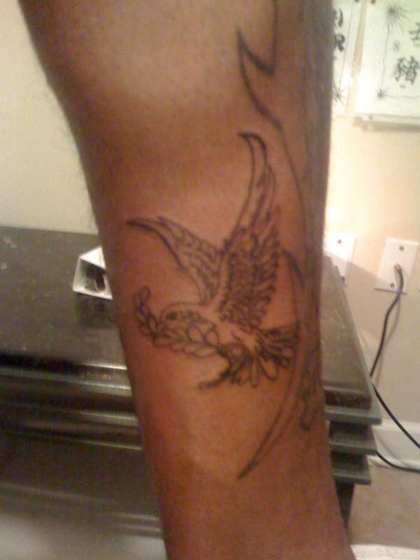 eagle on lower calf tattoo