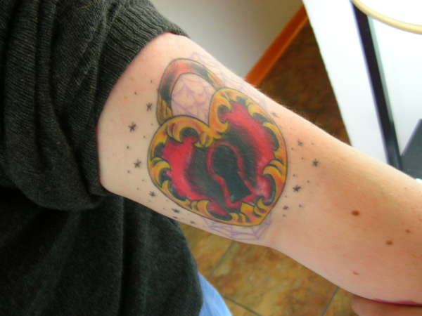 heart lock tattoo