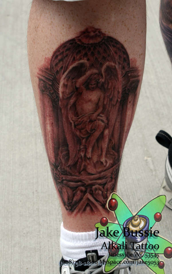 Chris's leg tattoo