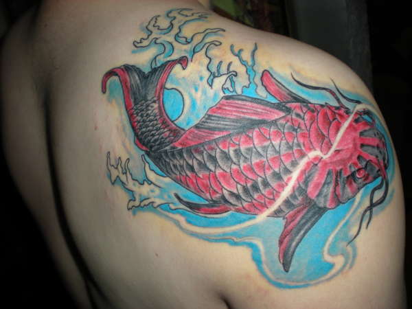Rising Sun Koi tattoo