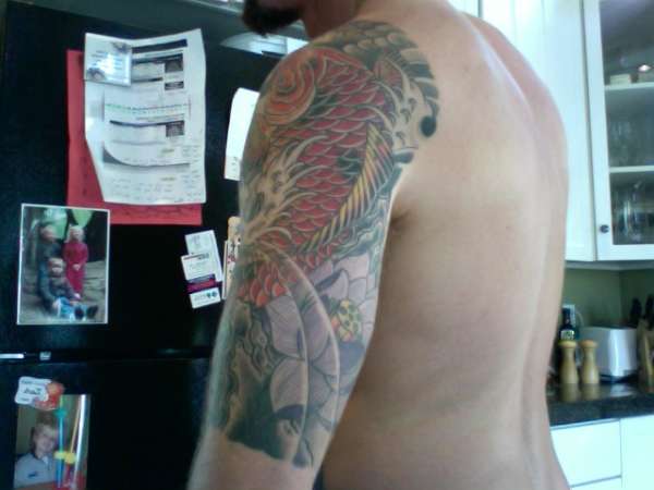 half sleeve koi tattoo