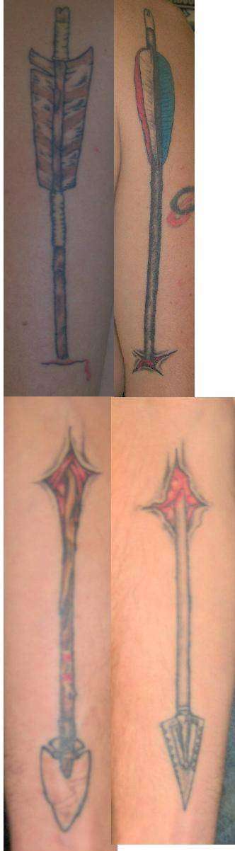 Arrow skin tear tattoo