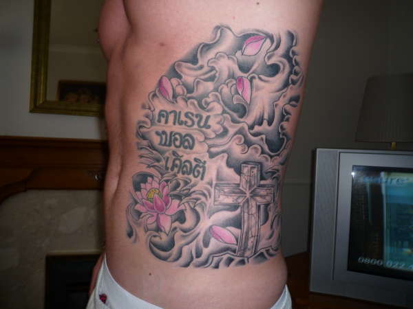 Japanese & Cross tattoo