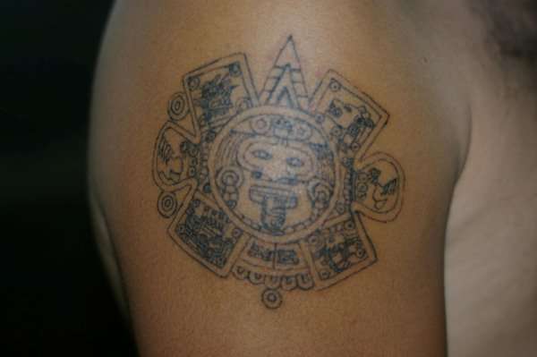 Aztec sun tattoo
