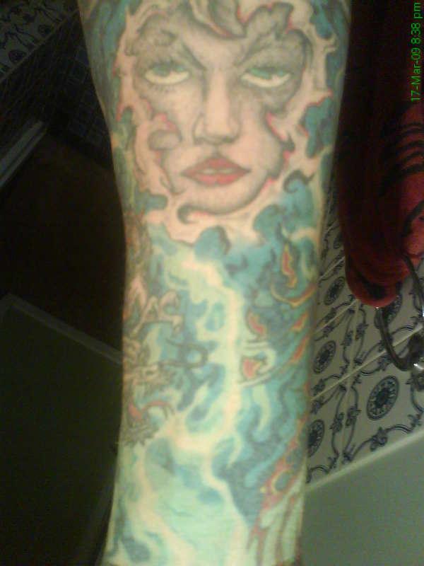 right arm unfinished tattoo