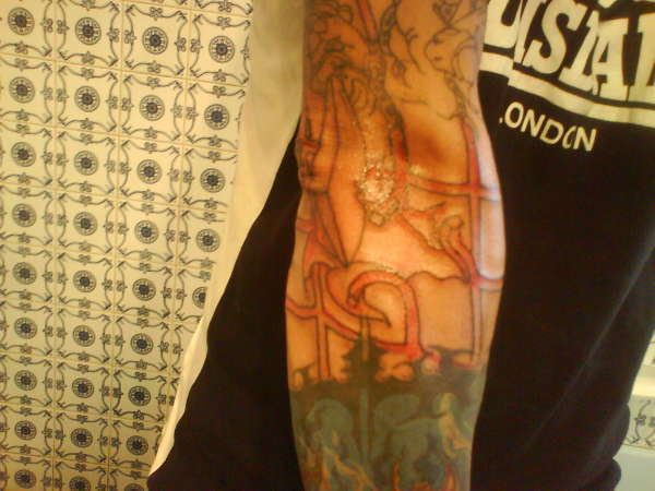 right arm unfinished tattoo