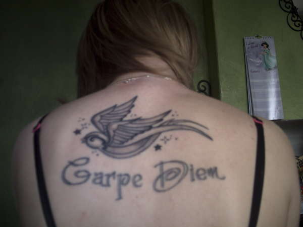 Carpe DIem swallow tattoo