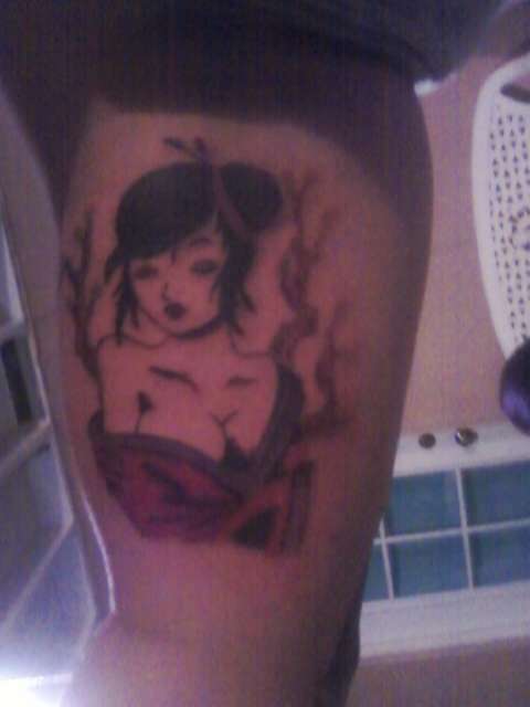 Big Boobed Geisha Girl tattoo