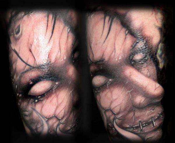 Possessed Face tattoo