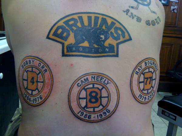 bruins ink colored tattoo
