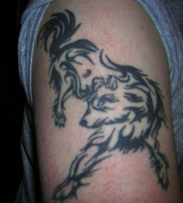 Custom Tribal Wolf tattoo