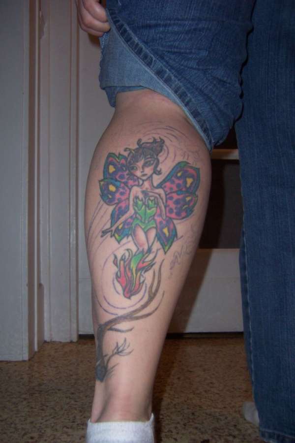 unfinished leg tattoo