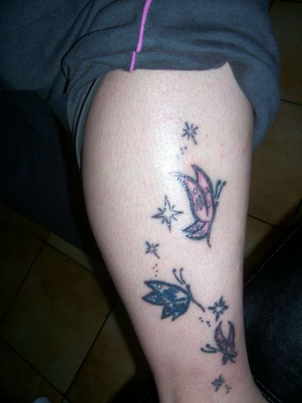 butterflies and stars tattoo