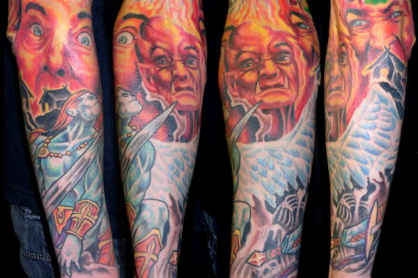 evil sleeve tattoo