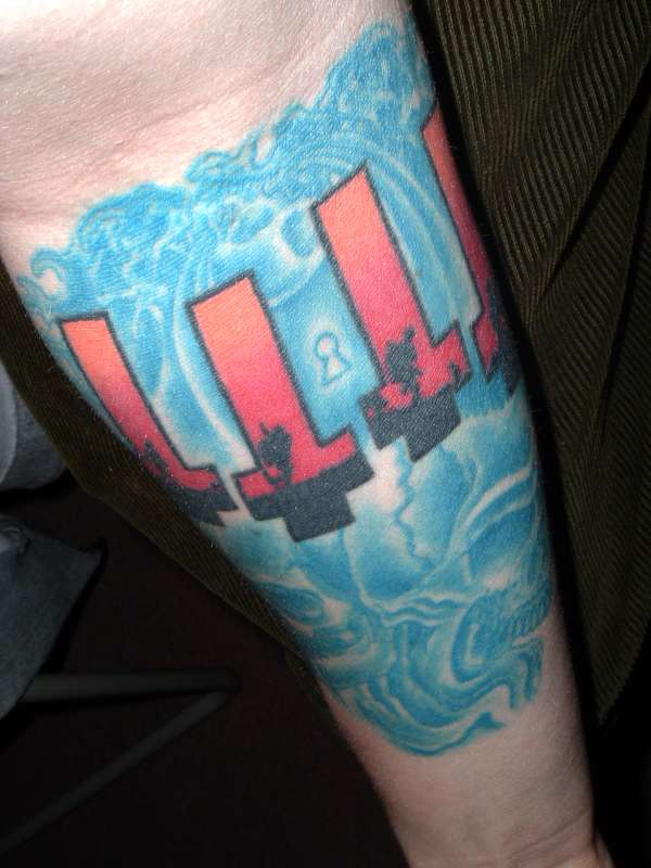 MYWAR CROSSES AND SKULLS (top part finished) tattoo