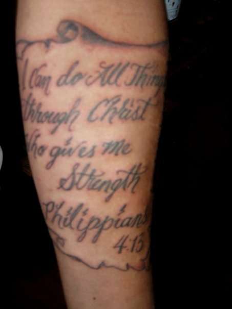 philippians 4:13 bicep tattoo