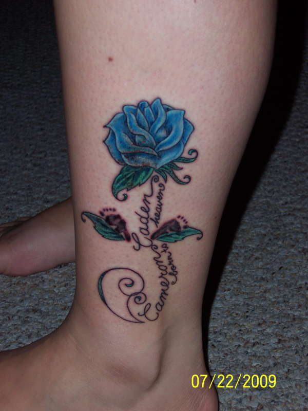 Blue Rose Memorial Tattoo tattoo