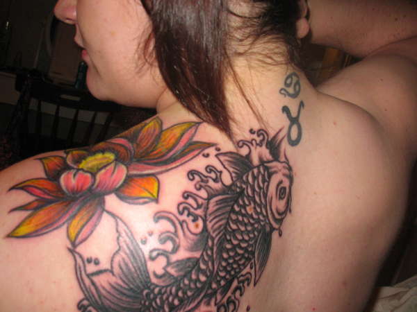 Koi and Lotus tattoo