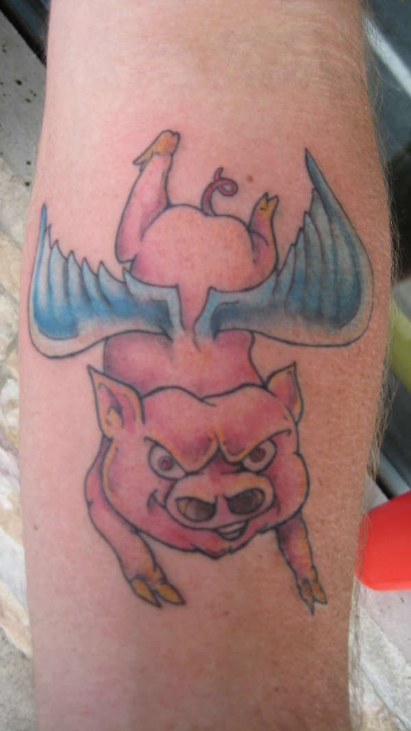 Flying Pig tattoo