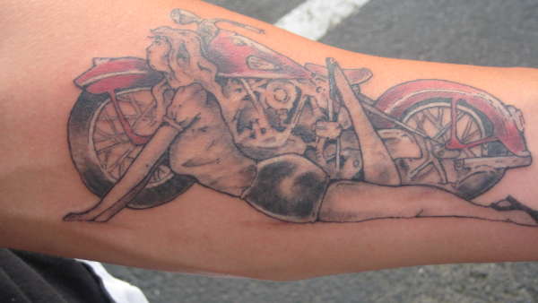 girl with harley tattoo