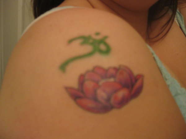 Om and lotus tattoo