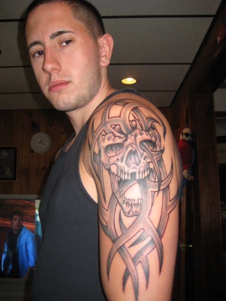 Path of life - tribal, skull tattoo