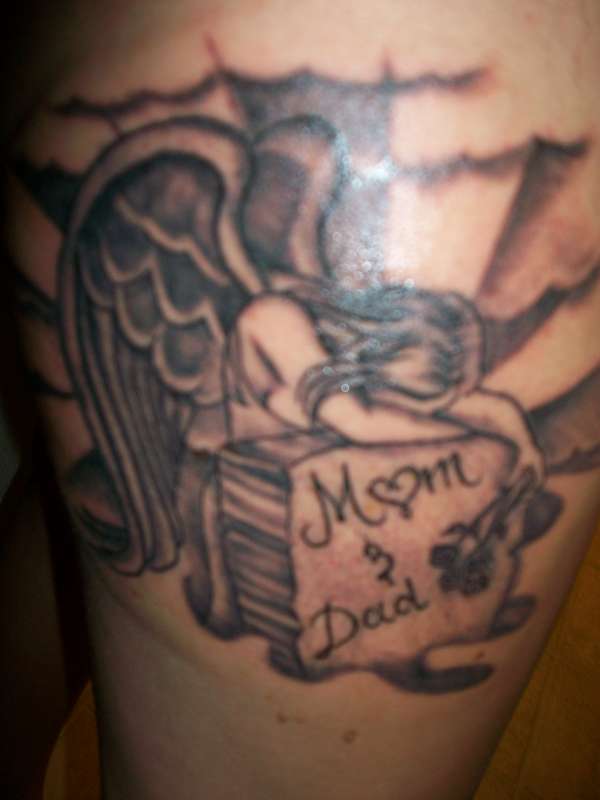 Grieving angel tattoo
