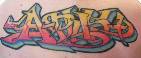 "a plus" graff piece tattoo