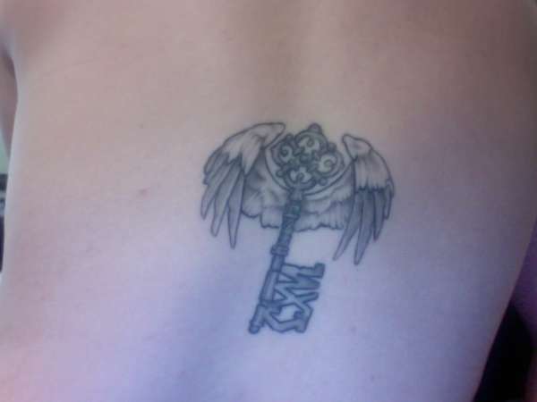winged key tattoo
