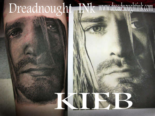 Portrait of Kurt Cobain tattoo